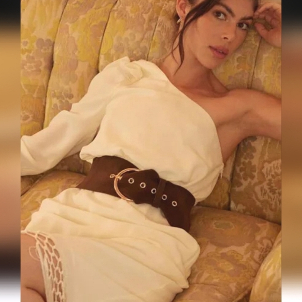 LOVESTRENGTH Austen Tan Suede Waist Belt In Genuine Leather. Size M/L - Picture 9 of 14
